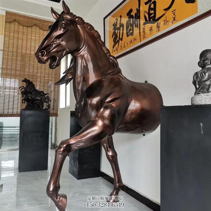 镜面马头雕塑 园林头像雕塑摆件订做 城市广场玻璃钢马头雕塑提供