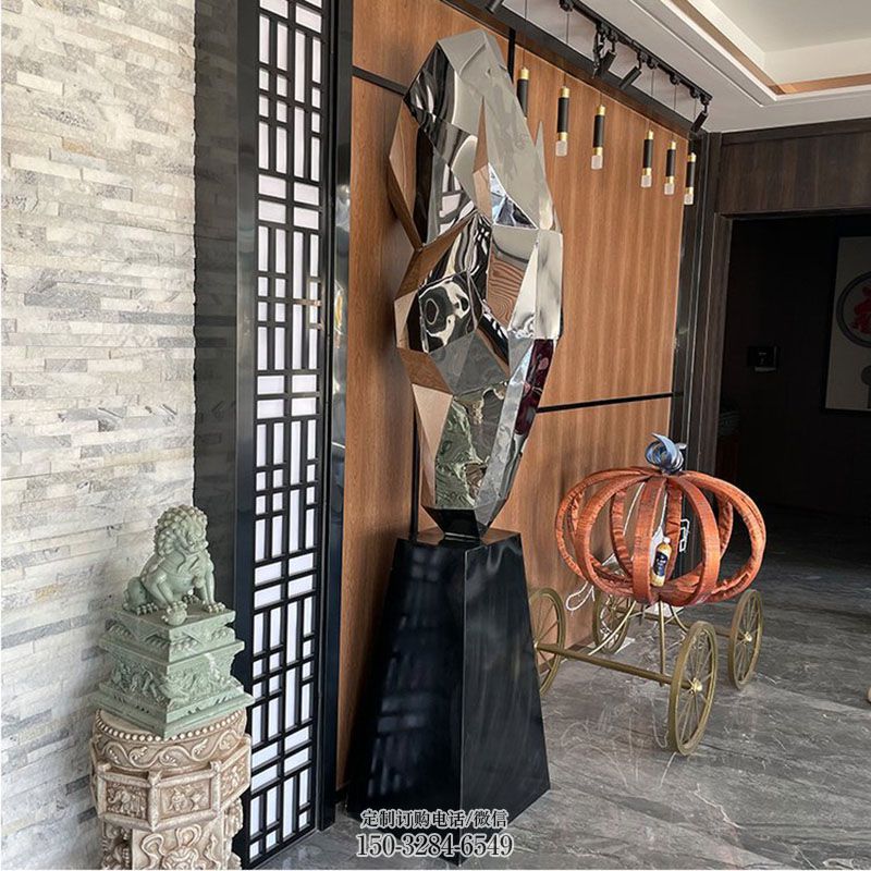 建筑马头雕塑 现代头像雕塑定制 园林景观不锈钢马头雕塑精选