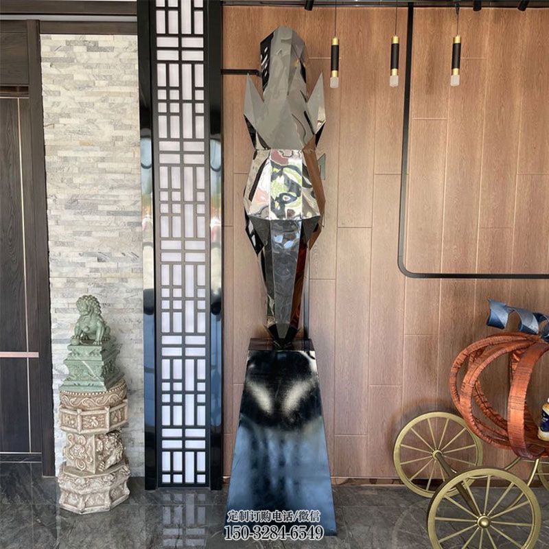 镜面马头雕塑 景观艺术头像雕塑承接 景观艺术不锈钢马头雕塑承接