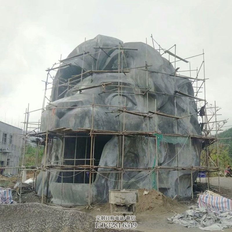 白钢狮子头雕塑 头像雕塑展示提供 烤漆雕塑制造商
