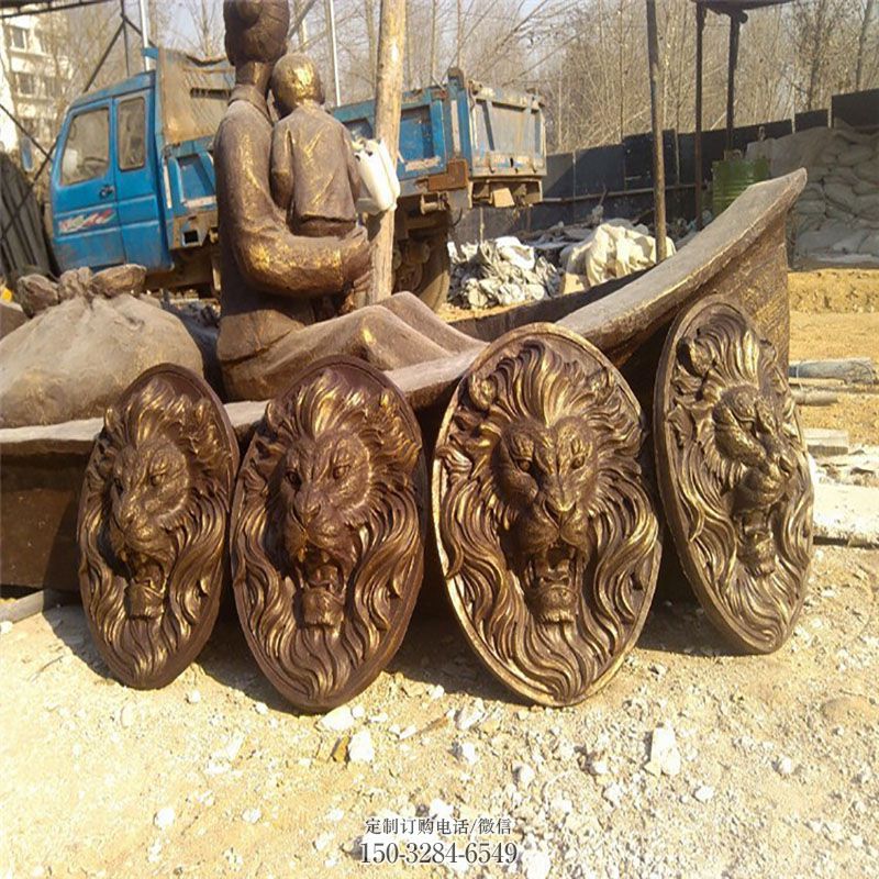 标示狮子头雕塑 景观头像雕塑造型点击 广场景观雕塑供给