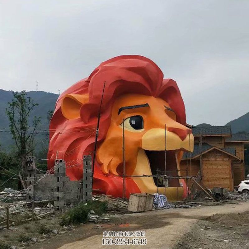 狮子头雕塑环形 户外头像雕塑摆放精选 商业雕塑标准