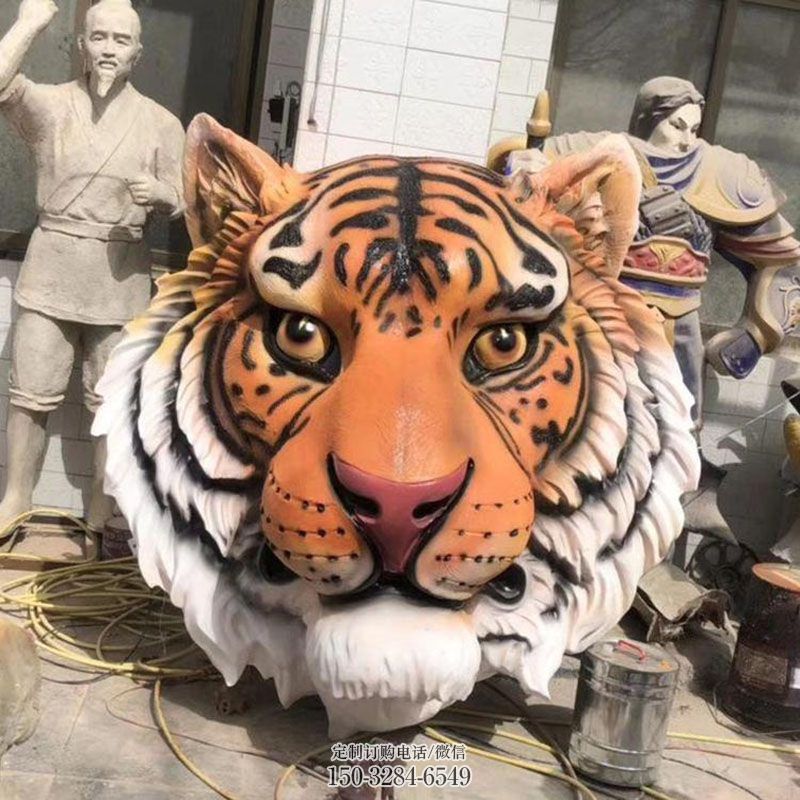 企业老虎头雕塑 头像雕塑展示提供 景观镂空雕塑定做