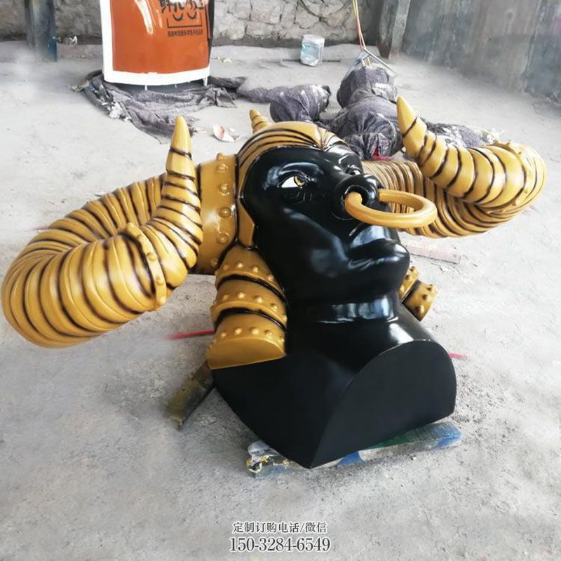 环境牛角雕塑 园林头像雕塑摆件订做 空间雕塑精品